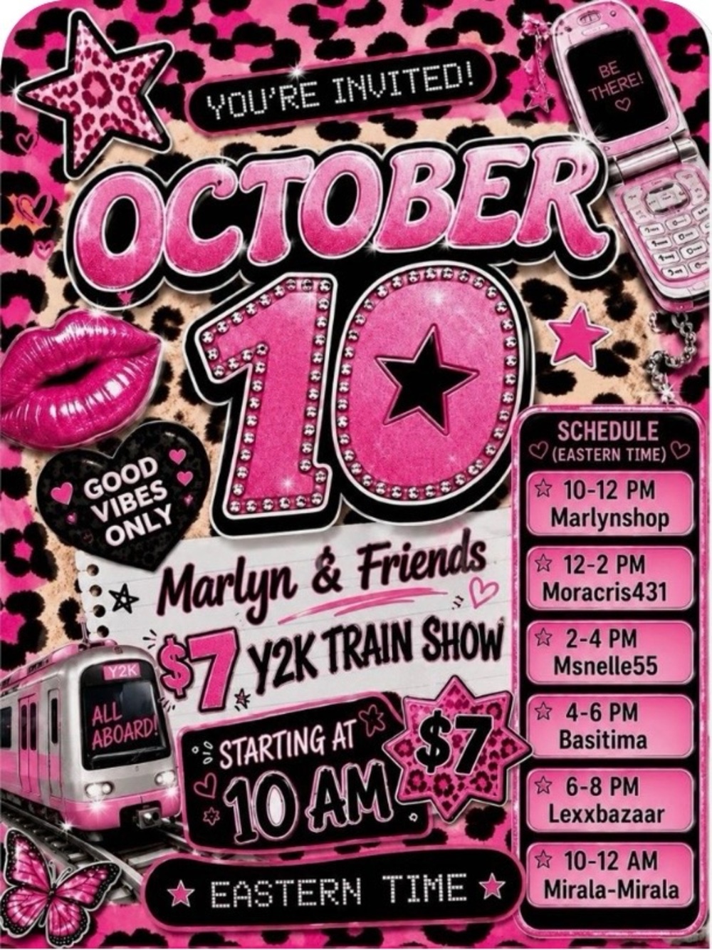 You are Invited Marlyn & friends $7 Y2K/Animal Print October 10